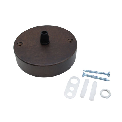 Kynda Light Plafondkap 'Woody Dark' rond hout - 1 snoer - Ø95mm