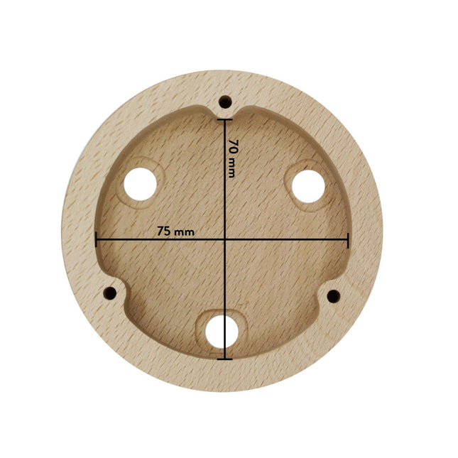 Kynda Light Plafondkap 'Woody' rond hout - 3 snoeren - Ø95mm