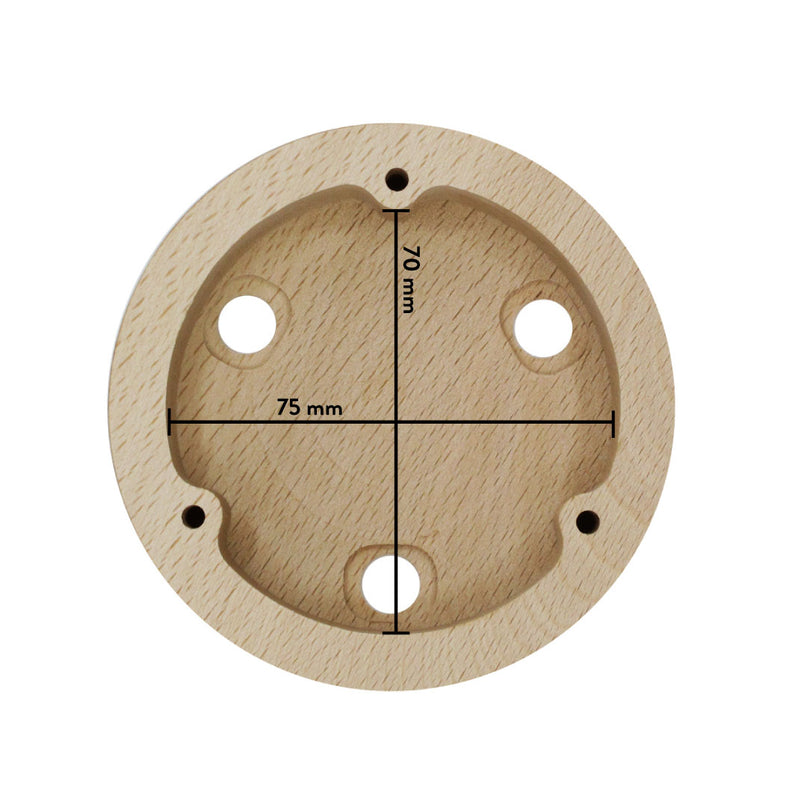 Kynda Light Plafondkap 'Woody' rond hout - 3 snoeren - Ø95mm