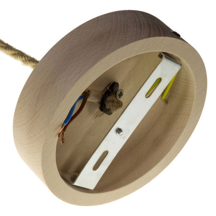 Kynda Light Plafondkap 'Woody' rond hout XL - 1 snoer - Ø120mm
