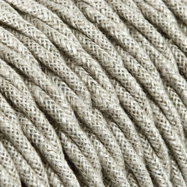 Kynda Light SAMPLE | Strijkijzersnoer Beige - gedraaid, linnen