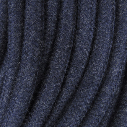 Kynda Light SAMPLE | Strijkijzersnoer Donkerblauw Jeans - rond, linnen