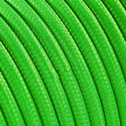 Kynda Light SAMPLE | Strijkijzersnoer Fluor groen - rond, effen stof