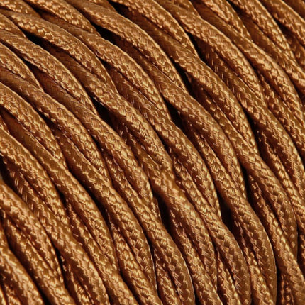 Kynda Light SAMPLE | Strijkijzersnoer Koper - gedraaid, effen stof