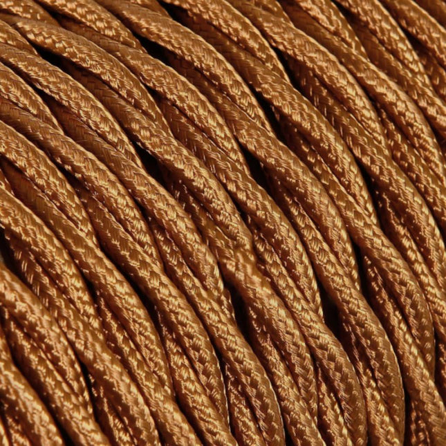 Kynda Light SAMPLE | Strijkijzersnoer Koper - gedraaid, effen stof