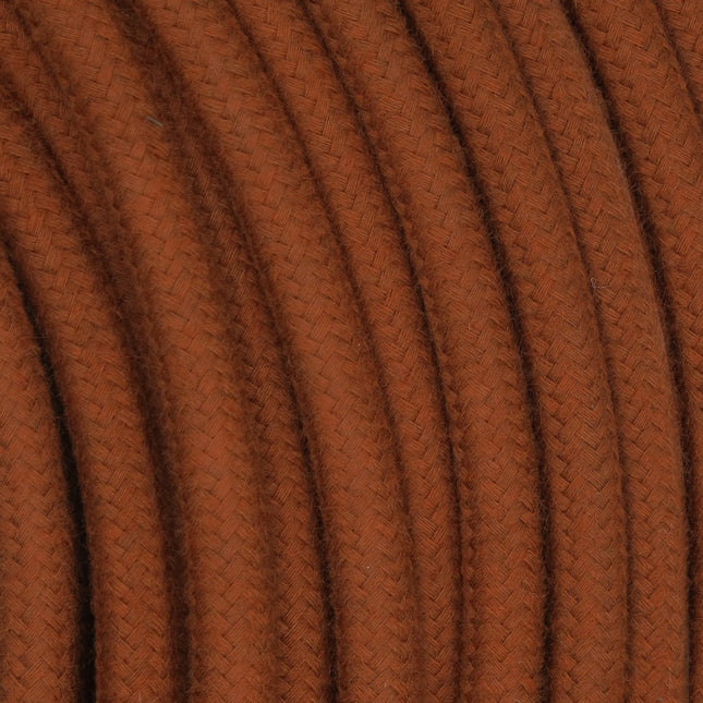 Kynda Light SAMPLE | Strijkijzersnoer Terracotta - rond, linnen
