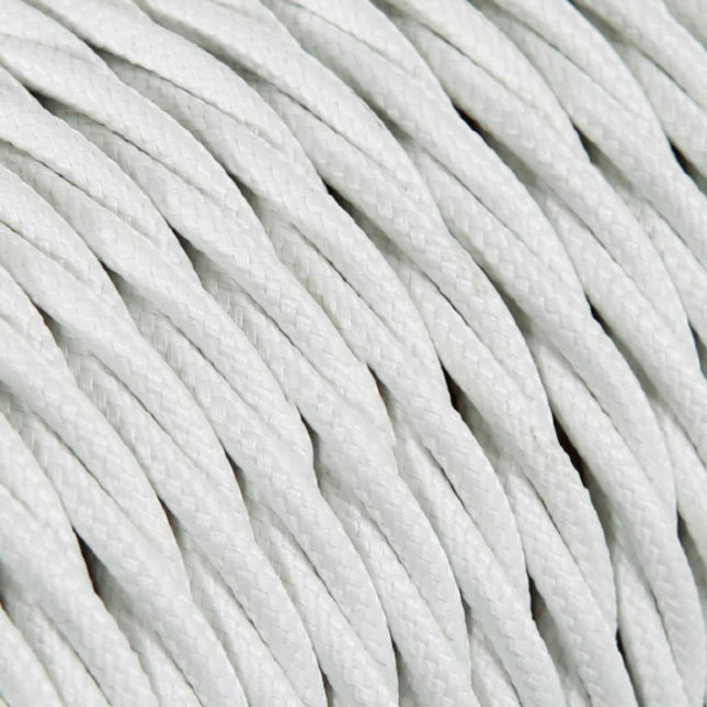 Kynda Light SAMPLE | Strijkijzersnoer Wit - gedraaid, effen stof
