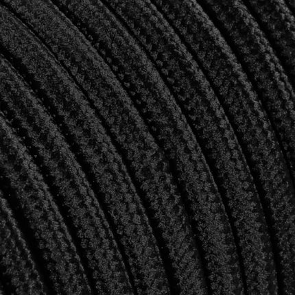 Kynda Light SAMPLE | Strijkijzersnoer Zwart - rond, effen stof