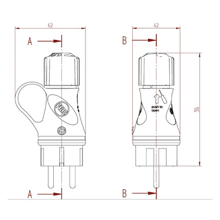 Kynda Light Schuko stekker voor buiten (IP44)
