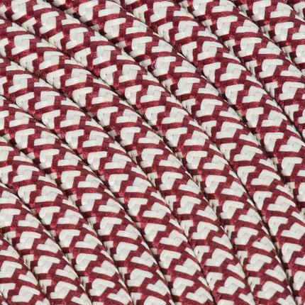 Kynda Light Strijkijzersnoer Creme & Bordeaux - rond, linnen - kruis patroon