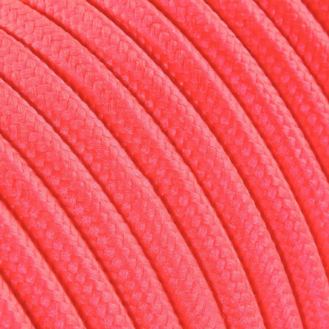 Kynda Light Strijkijzersnoer Fluor roze - rond, effen stof