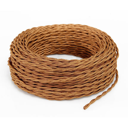 Kynda Light Strijkijzersnoer Koper - gedraaid, effen stof