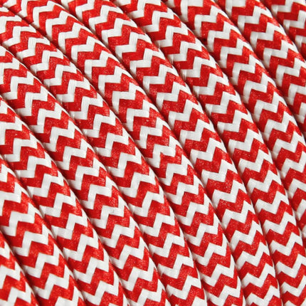 Kynda Light Strijkijzersnoer Rood & Wit - rond - zigzag patroon