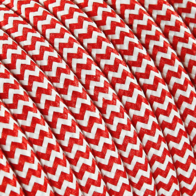 Kynda Light Strijkijzersnoer Rood & Wit - rond - zigzag patroon
