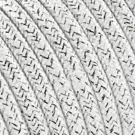 Kynda Light Strijkijzersnoer Wit (glitter) - rond, effen stof