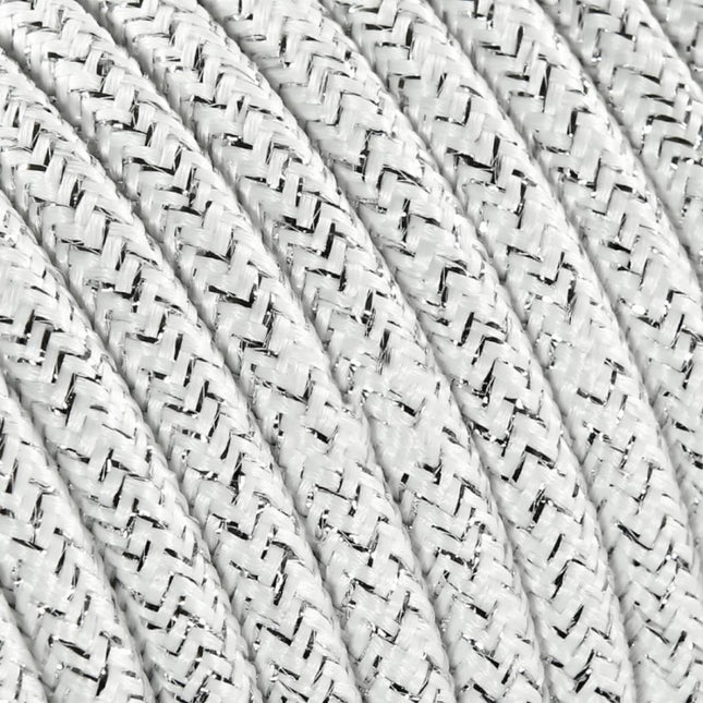 Kynda Light Strijkijzersnoer Wit (glitter) - rond, effen stof