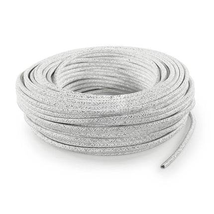 Kynda Light Strijkijzersnoer Wit (glitter) - rond, effen stof