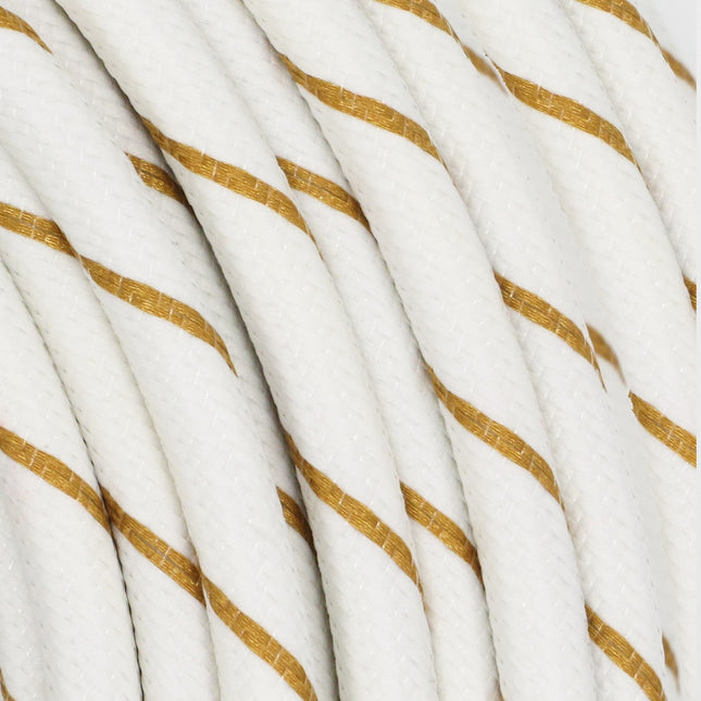 Kynda Light Strijkijzersnoer Wit & Goud - rond - gestreept patroon
