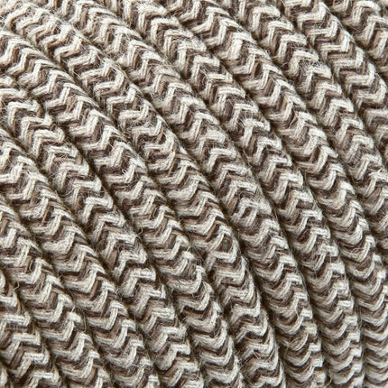 Kynda Light Strijkijzersnoer Zand & Bruin - rond linnen - zigzag patroon