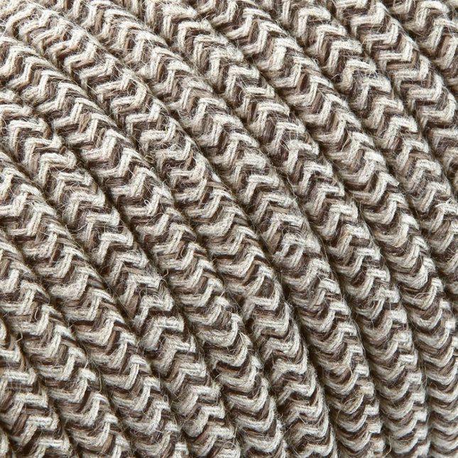 Kynda Light Strijkijzersnoer Zand & Bruin - rond linnen - zigzag patroon