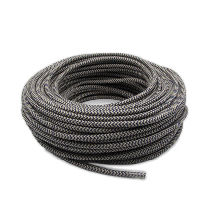 Kynda Light Strijkijzersnoer Zand & Donkerblauw - rond linnen - zigzag patroon