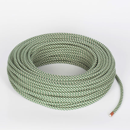 Kynda Light Strijkijzersnoer Zand & Groen - rond - kruis patroon