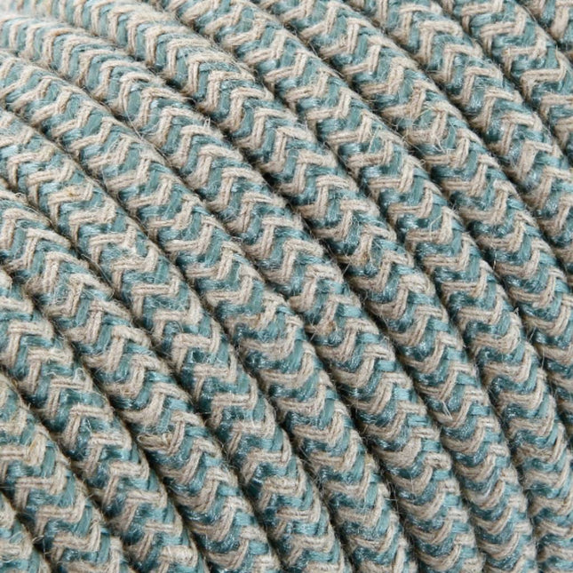 Kynda Light Strijkijzersnoer Zand & Salie - rond linnen - zigzag patroon