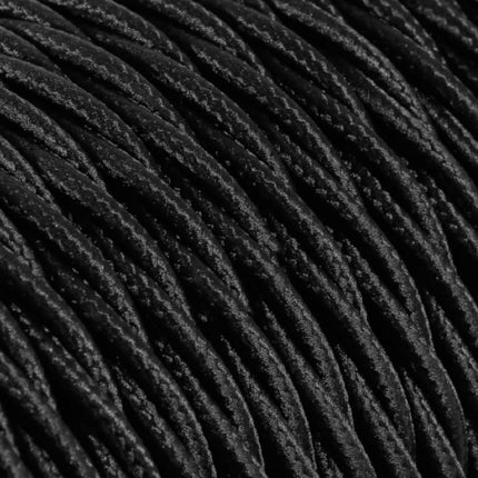 Kynda Light Strijkijzersnoer Zwart - gedraaid, effen stof