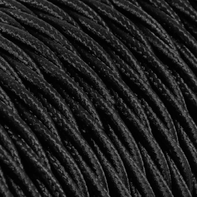 Kynda Light Strijkijzersnoer Zwart - gedraaid, effen stof