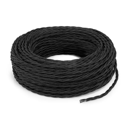 Kynda Light Strijkijzersnoer Zwart - gedraaid, effen stof