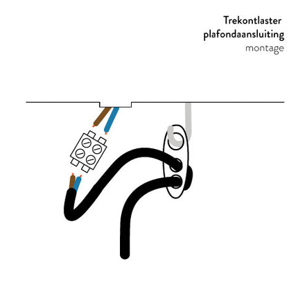 Kynda Light Trekontlaster 3-gats (plafondaansluiting) | Zwart