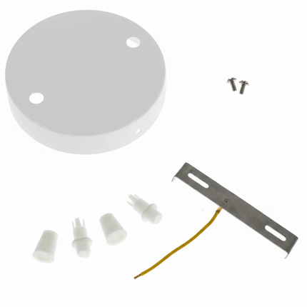 Kynda Light TWEEDE KANS | Plafondkap 'Levi XL' metaal - 2 snoeren - Ø120 mm | Wit