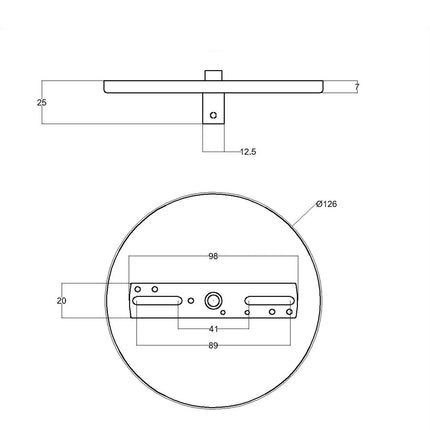 Kynda Light Ultradunne Plafondkap voor 1 snoer (Ø126 mm) | Wit (mat)
