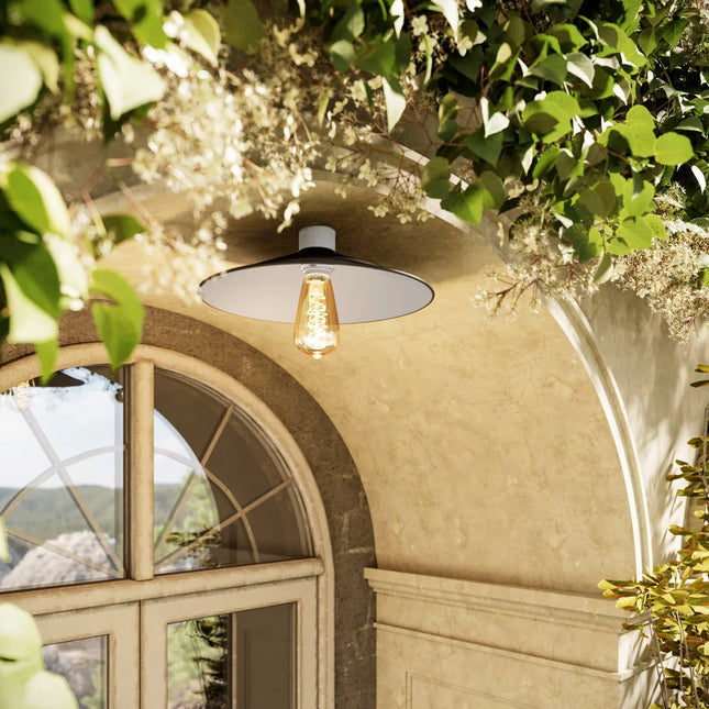 Kynda Light Wand- of plafondlamphouder voor lampenkap - E27 - IP44 | Wit