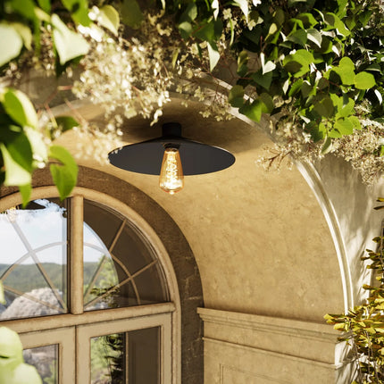 Kynda Light Wand- of plafondlamphouder voor lampenkap - E27 - IP44 | Zwart