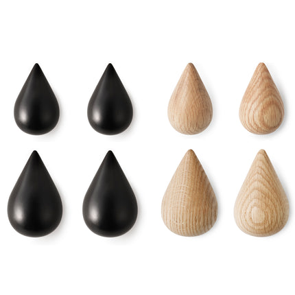 Normann Copenhagen Dropit Wandhaak - set 2 stuks | Zwart (Small)