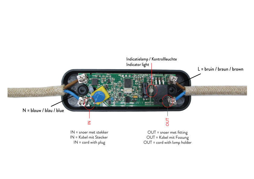 SPL Snoerdimmer universeel | LED 0-75W | Wit