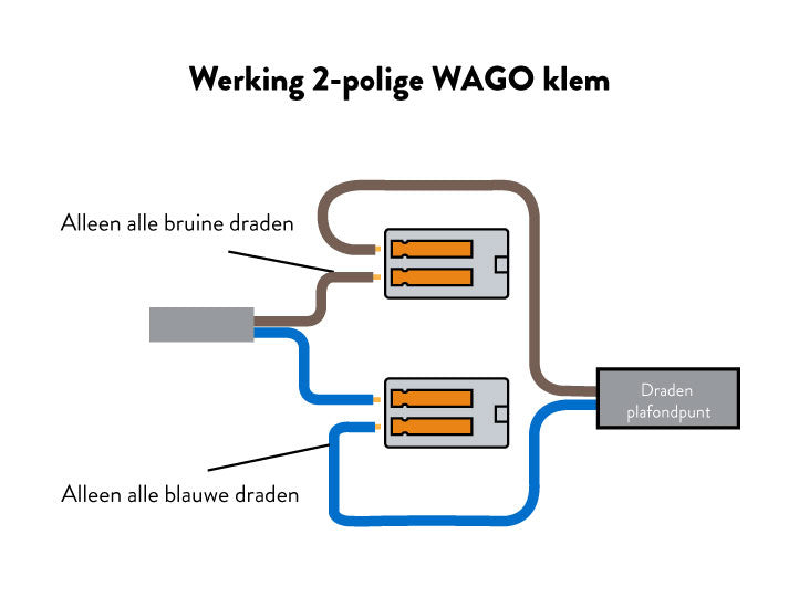 Wago Snoerklem / lasklem 2-polig